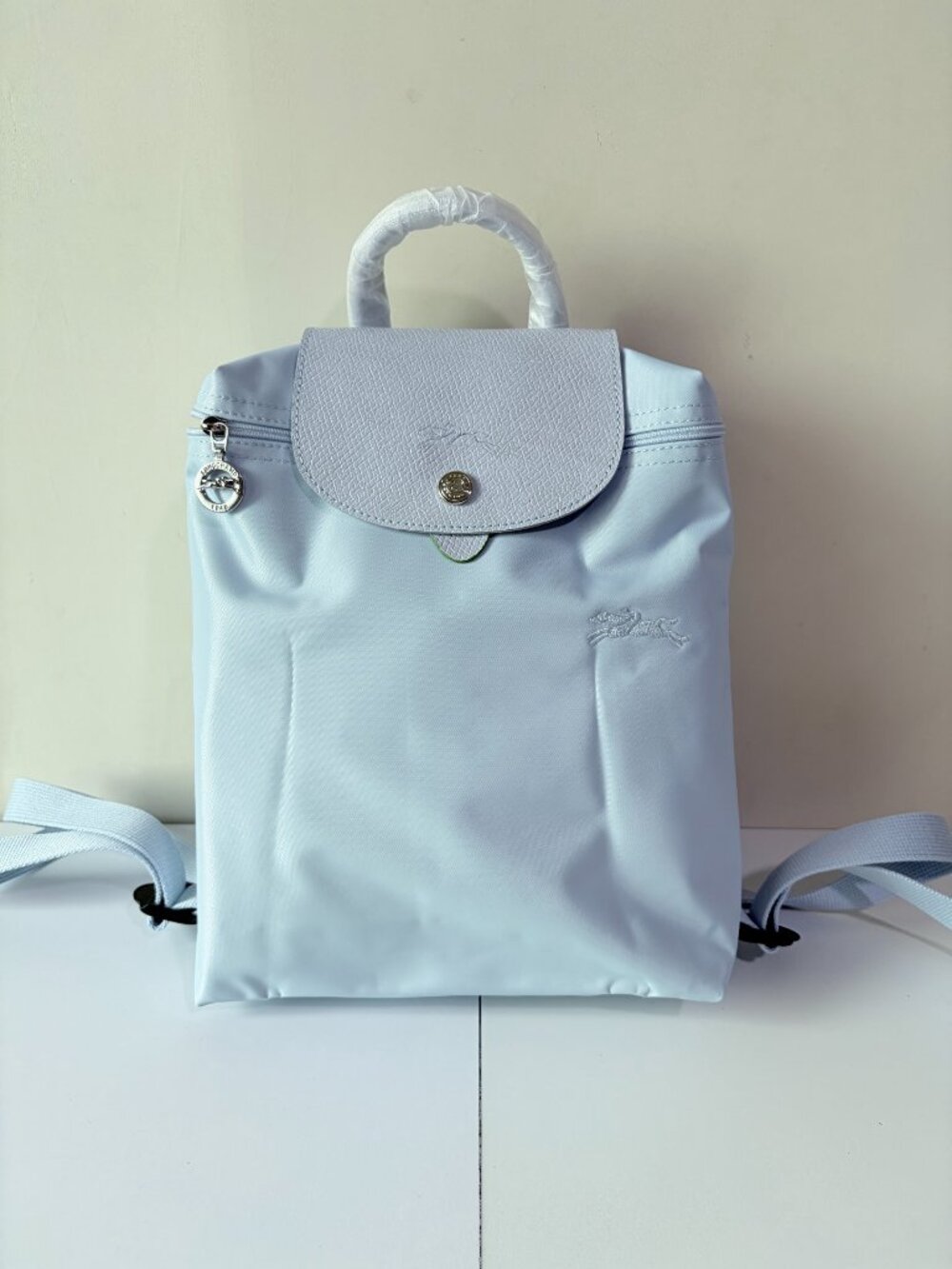 ✨ Longchamp Le Pliage Light Blue Backpack - Picture 1 of 6